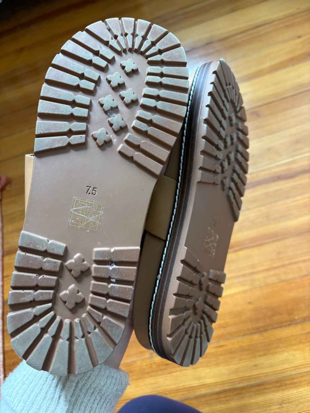 NEW Madewell | Double-Strap Slide Sandal in Tan-Cognac Leather | 7.5 - Picture 7 of 9